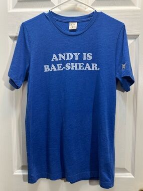 Blue Graphic Crewneck T-Shirt - Andy Is Bae-Shear Andy Beshear Kentucky Governor